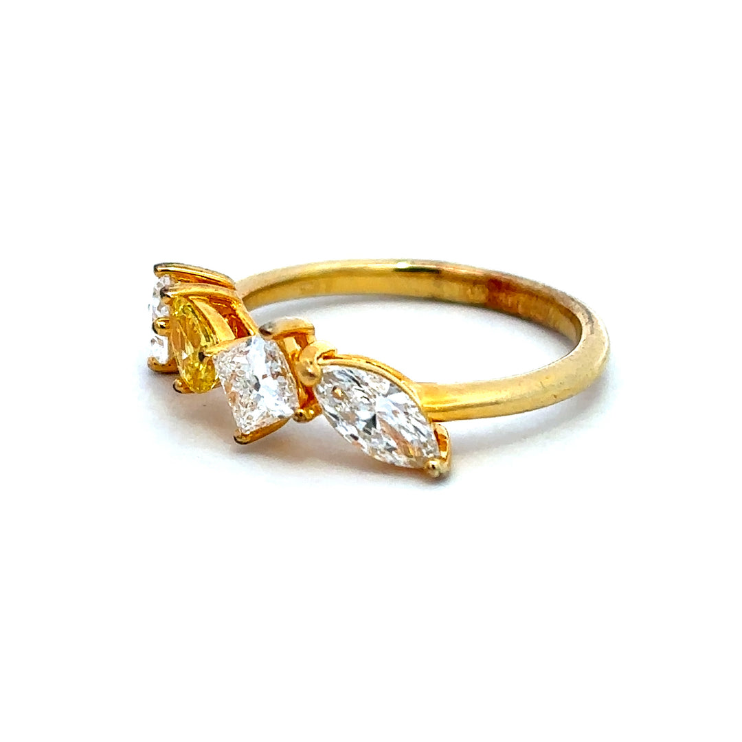 Flourishan Multi-Shaped Cluster Ring - 14k Yellow Gold Vermeil #12325