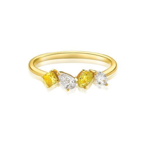 Flourishan Multi-Shaped Cluster Ring - 14k Yellow Gold Vermeil #12326