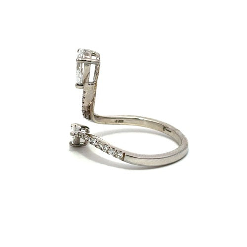 Flourishan "Blossoming Tulip" Open Ring - 14k White Gold Vermeil #12329