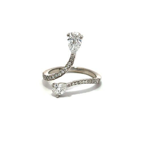 Flourishan "Blossoming Tulip" Open Ring - 14k White Gold Vermeil #12329