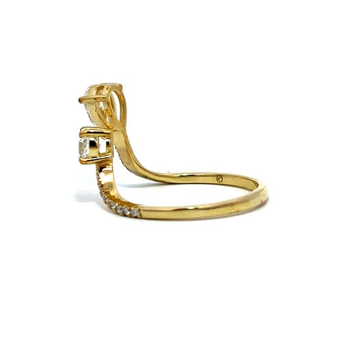 Flourishan "Tulip Harmony" Open Ring - 14k Yellow Gold Vermeil #12332
