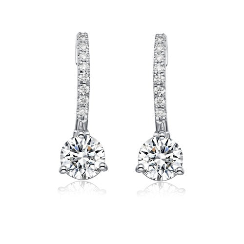 Flourishan "Radiant Finale" Drop Earrings - 14k White Gold Vermeil #12333