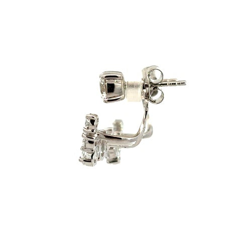Flourishan "Radiant Fan" Peek A Boo Earrings - 14k White Gold Vermeil #12335