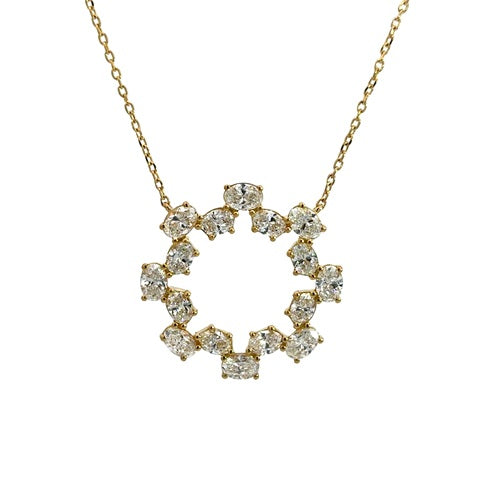 Flourishan "Solar Radiance" Circle Necklace - 14k Yellow Gold Vermeil #12340