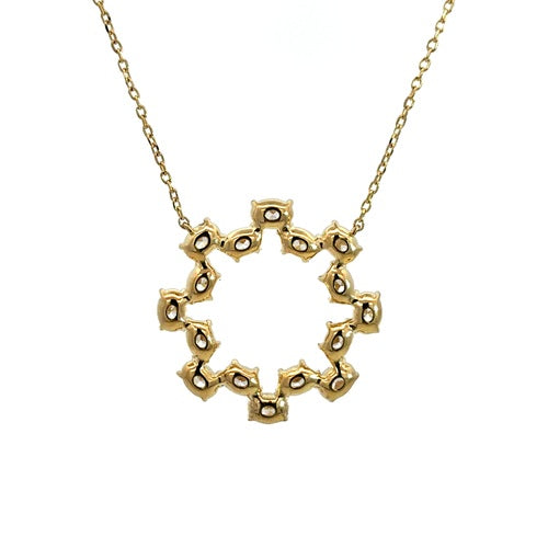 Flourishan "Solar Radiance" Circle Necklace - 14k Yellow Gold Vermeil #12340
