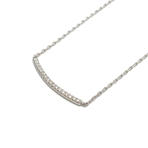 Flourishan Curved Bar Necklace - 14k White Gold Vermeil #12343
