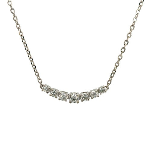Flourishan Curved Bar Necklace - 14k White Gold Vermeil #12345