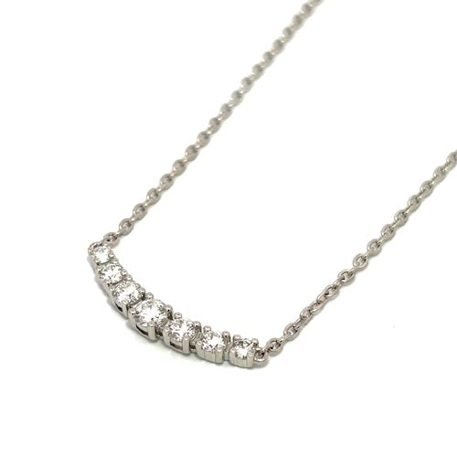 Flourishan Curved Bar Necklace - 14k White Gold Vermeil #12345