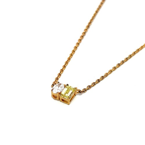 Flourishan Two Stone Necklace - 14k Yellow Gold Vermeil #12346
