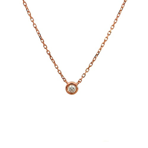 Flourishan "Everyday Elegance" Bezel Necklace - 14k Rose Gold Vermeil #12348