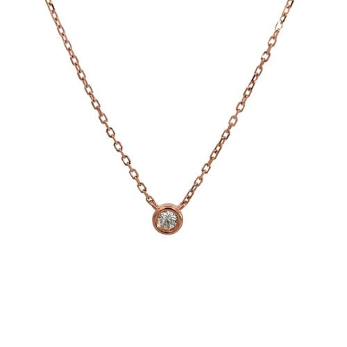 Flourishan "Everyday Elegance" Bezel Necklace - 14k Rose Gold Vermeil #12349
