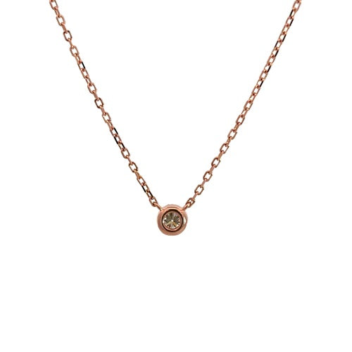 Flourishan "Everyday Elegance" Bezel Necklace - 14k Rose Gold Vermeil #12349