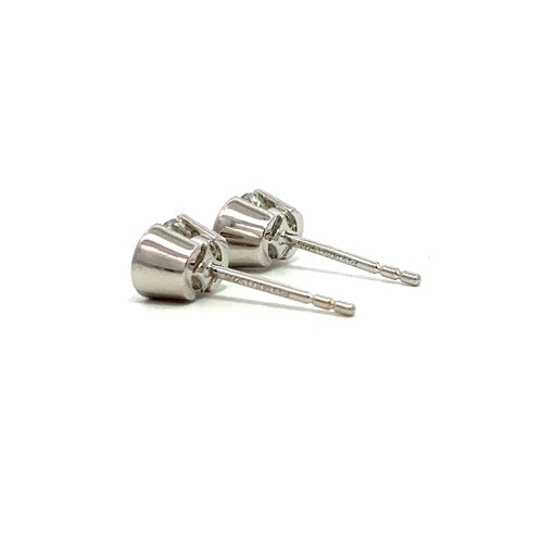 Flourishan "Crystal Wish" Half Bezel Stud Earrings - 14k Gold Vermeil