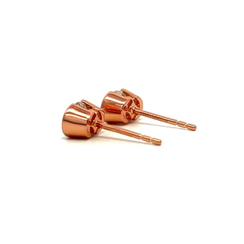 Flourishan "Crystal Wish" Half Bezel Stud Earrings - 14k Gold Vermeil