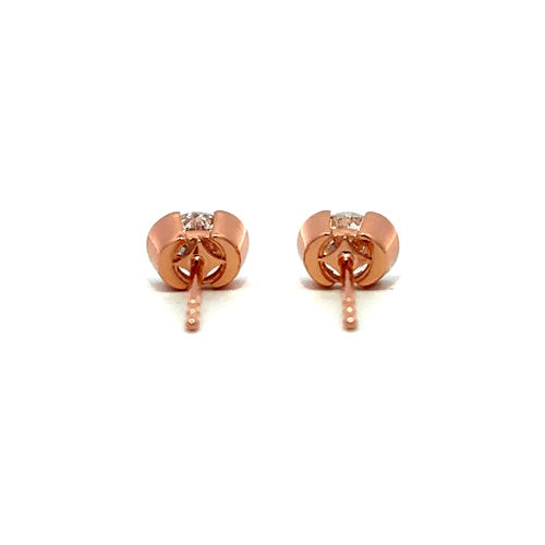Flourishan "Crystal Wish" Half Bezel Stud Earrings - 14k Gold Vermeil