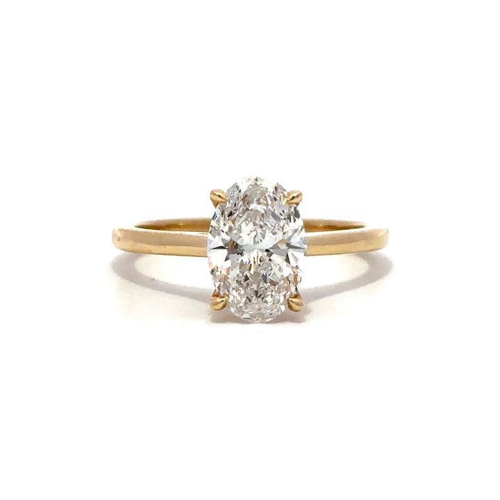 Solitaire Ring (Oval) - 14k Yellow Gold 1.58ct #12354