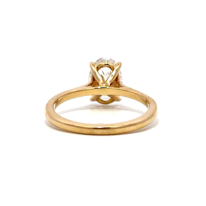 Solitaire Ring (Oval) - 14k Yellow Gold 1.58ct #12354