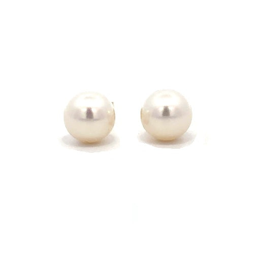 Fresh Water Pearl Stud Earrings - 14k Yellow Gold