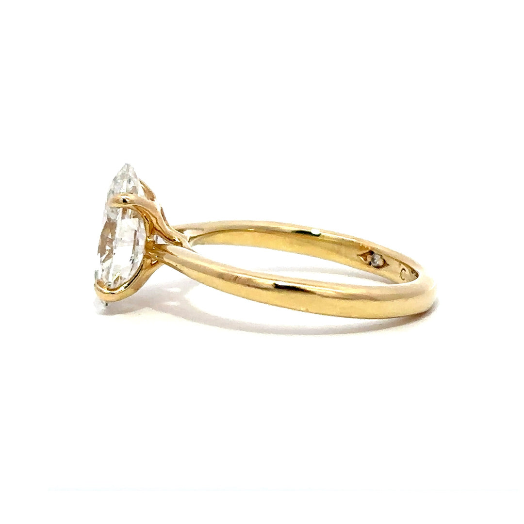 Solitaire Ring (Oval) - 14k Yellow Gold 2.02ct #12803