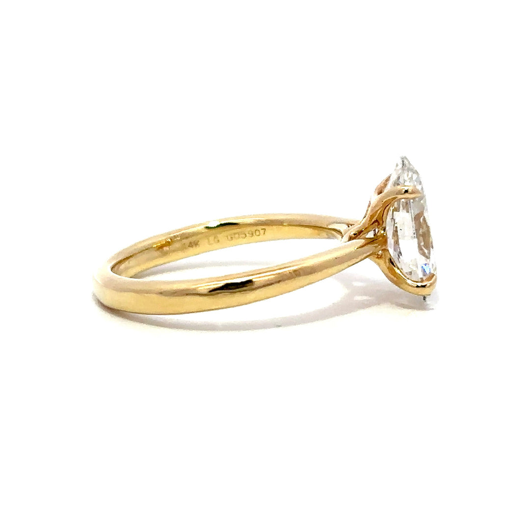 Solitaire Ring (Oval) - 14k Yellow Gold 2.02ct #12803