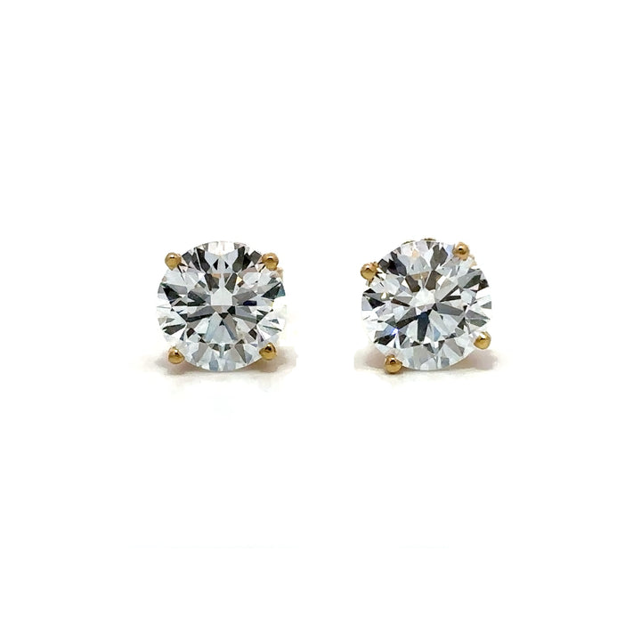 Solitaire Earrings (4-Prong) - 14k Gold