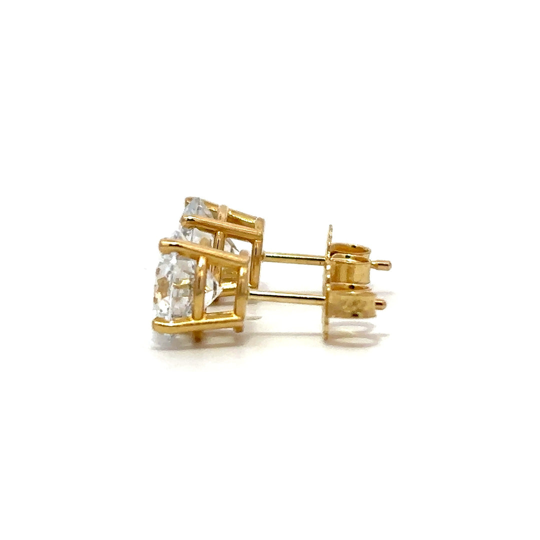 Solitaire Earrings (4-Prong) - 14k Gold