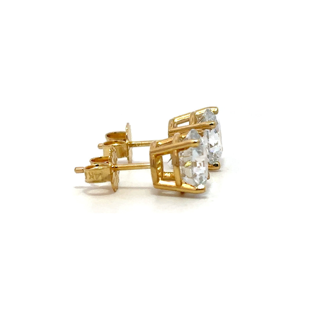 Solitaire Earrings (4-Prong) - 14k Gold