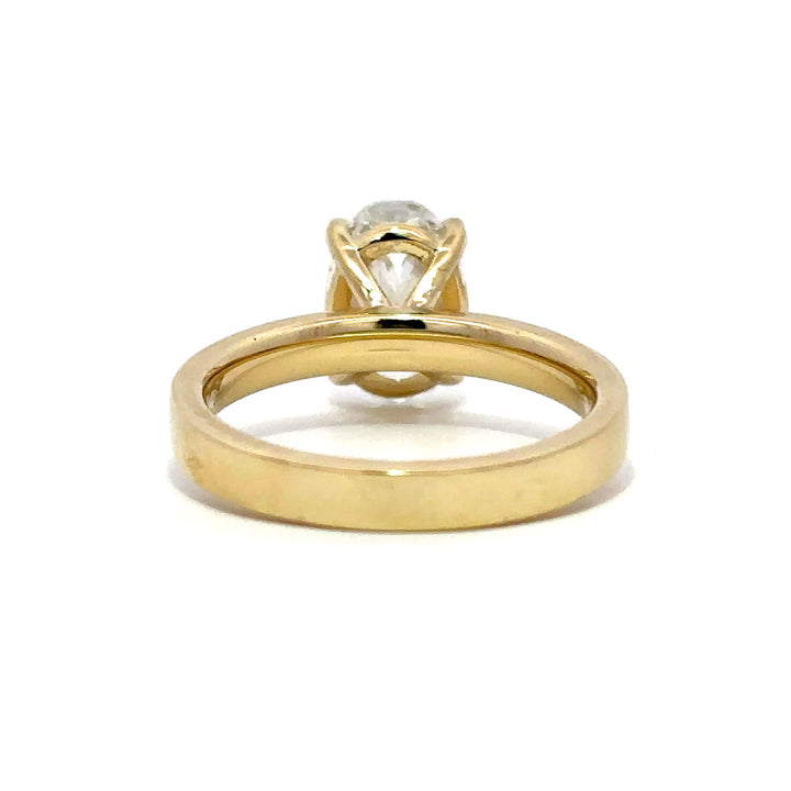 Solitaire Wide Band Ring (Oval) - 14k Yellow Gold 2.01ct #12815
