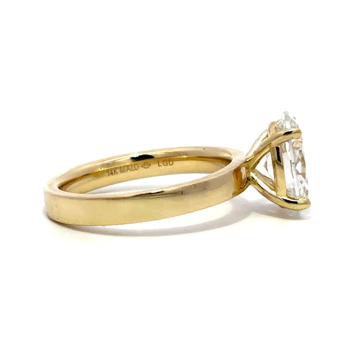 Solitaire Wide Band Ring (Oval) - 14k Yellow Gold 2.01ct #12815