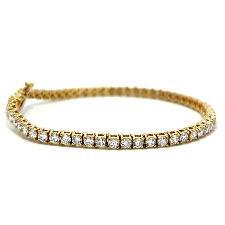 Tennis Bracelet - 14k Yellow Gold 4.00ct #12820