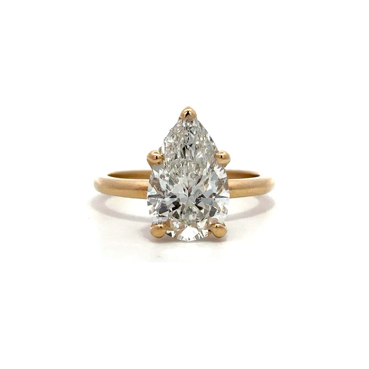 Hidden Halo Ring (Pear) - 14k Yellow Gold 3.01ct #12830