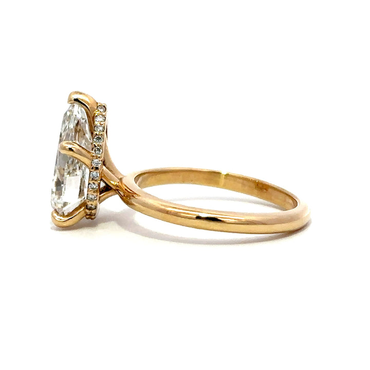 Hidden Halo Ring (Pear) - 14k Yellow Gold 3.01ct #12830