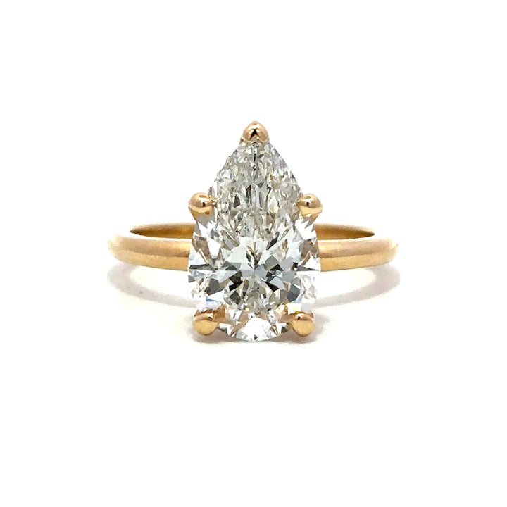 Hidden Halo Ring (Pear) - 14k Yellow Gold 3.01ct #12830