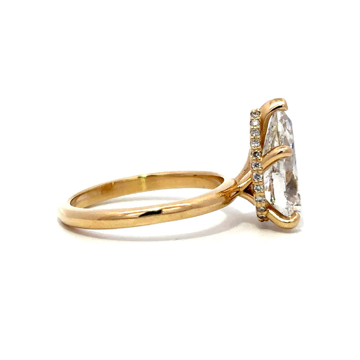 Hidden Halo Ring (Pear) - 14k Yellow Gold 3.01ct #12830
