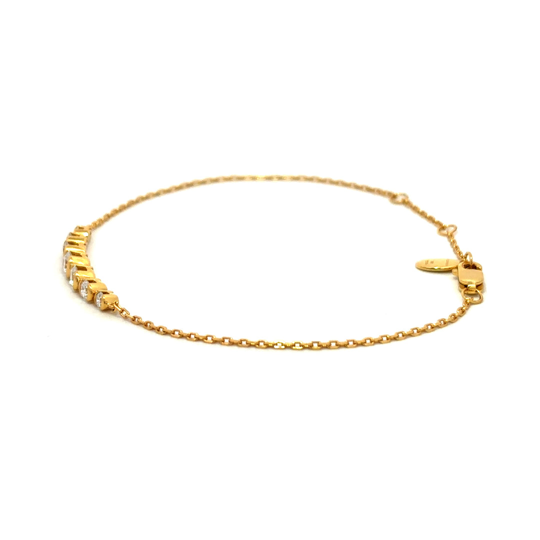 Flourishan "Guardian Heart" Half Bezel Bracelet - 14k Yellow Gold Vermeil #12872