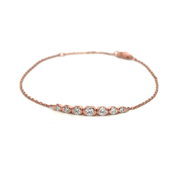 Flourishan "Guardian Heart" Half Bezel Bracelet - 14k Rose Gold Vermeil #12873