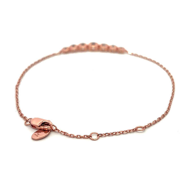 Flourishan "Guardian Heart" Half Bezel Bracelet - 14k Rose Gold Vermeil #12873
