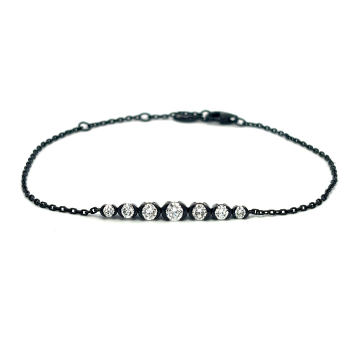 Flourishan "Guardian Heart" Half Bezel Bracelet - 14k Black Gold Vermeil #12874