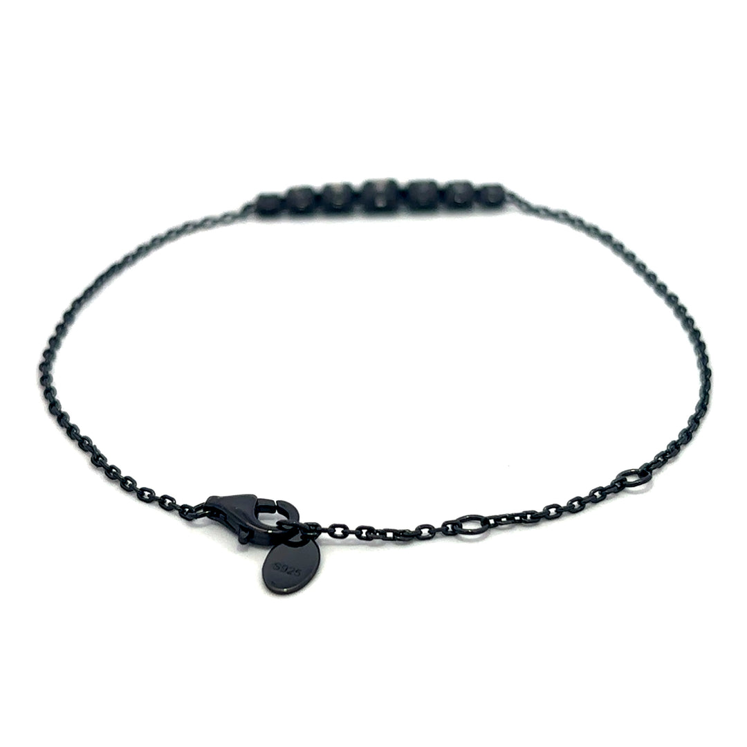 Flourishan "Guardian Heart" Half Bezel Bracelet - 14k Black Gold Vermeil #12874