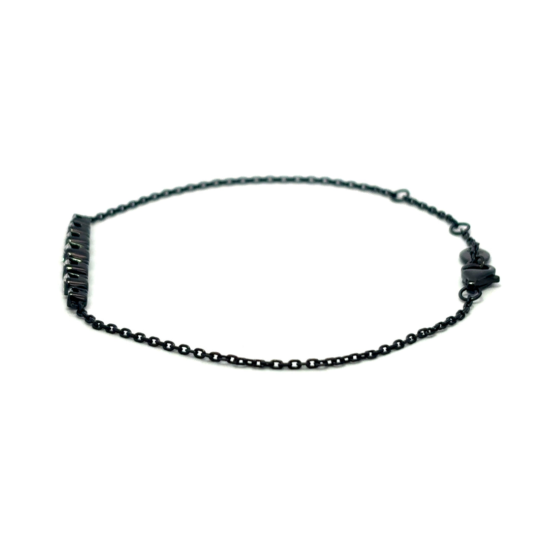 Flourishan "Guardian Heart" Half Bezel Bracelet - 14k Black Gold Vermeil #12874