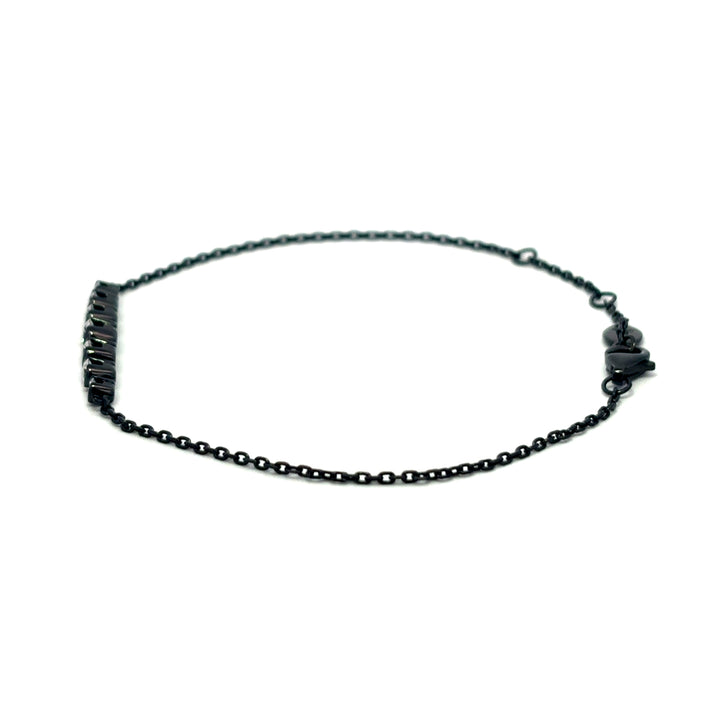 Flourishan "Guardian Heart" Half Bezel Bracelet - 14k Black Gold Vermeil #12874