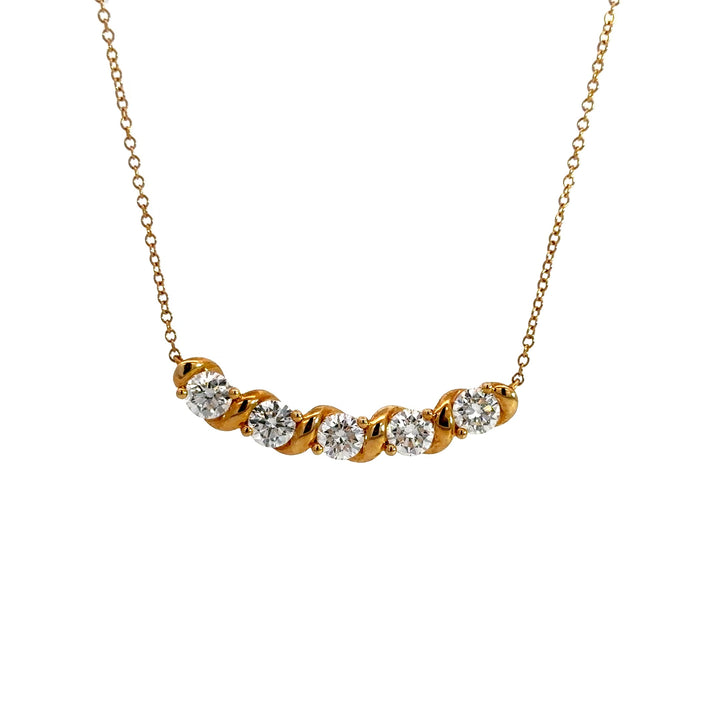 Flourishan Bar Necklace - 18k Yellow Gold #12876