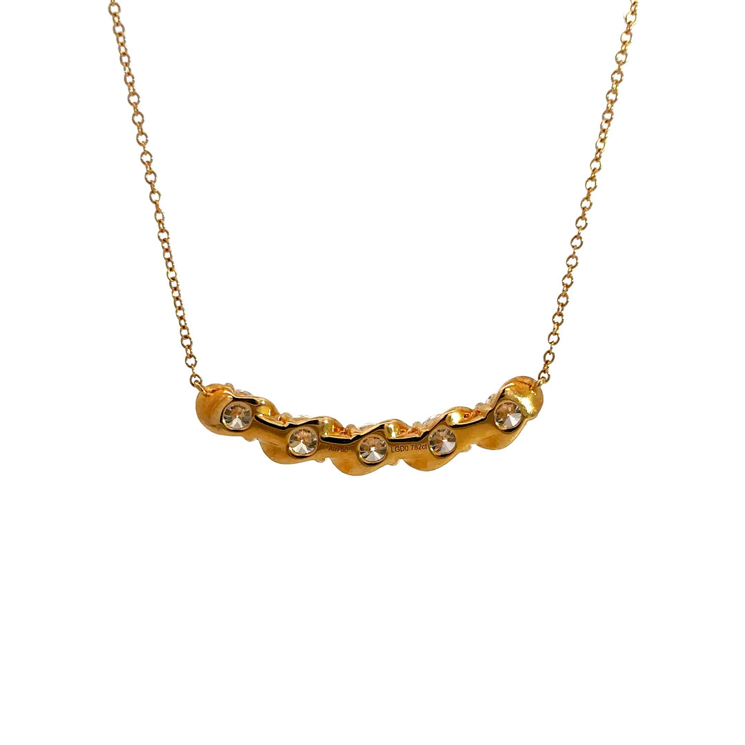Flourishan Bar Necklace - 18k Yellow Gold #12876