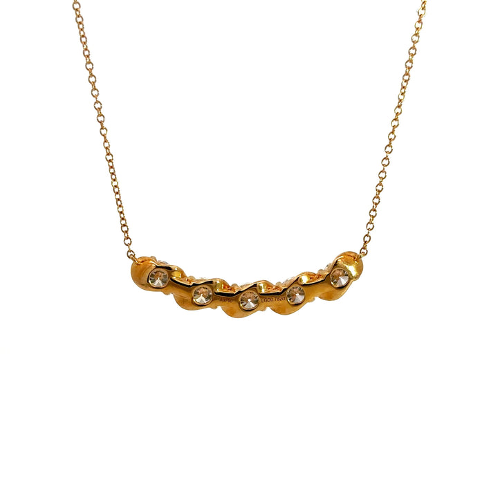 Flourishan Bar Necklace - 18k Yellow Gold #12876