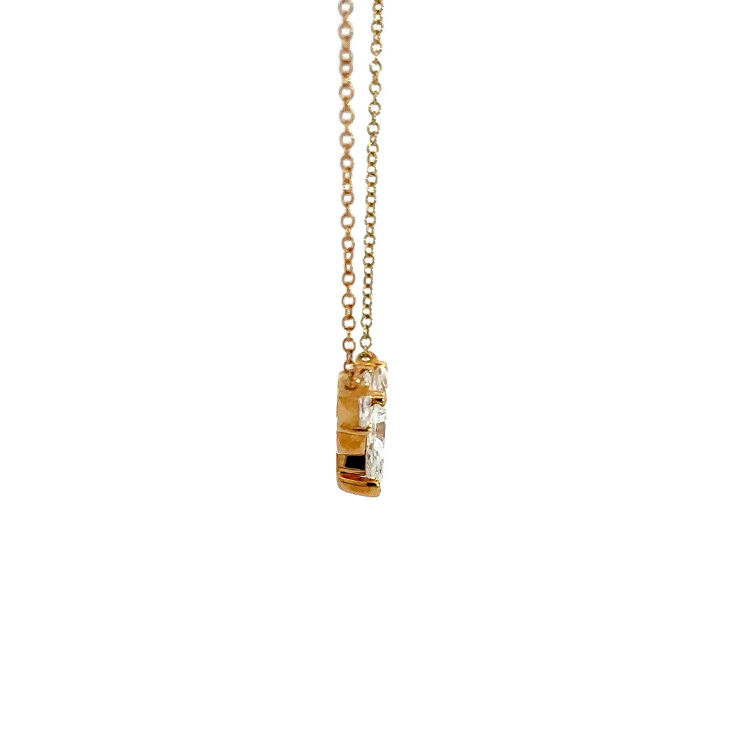 Flourishan Cluster Bar Necklace - 18k Yellow Gold #12877