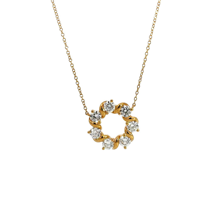 Flourishan Small Circle Necklace - 18k Yellow Gold #12878