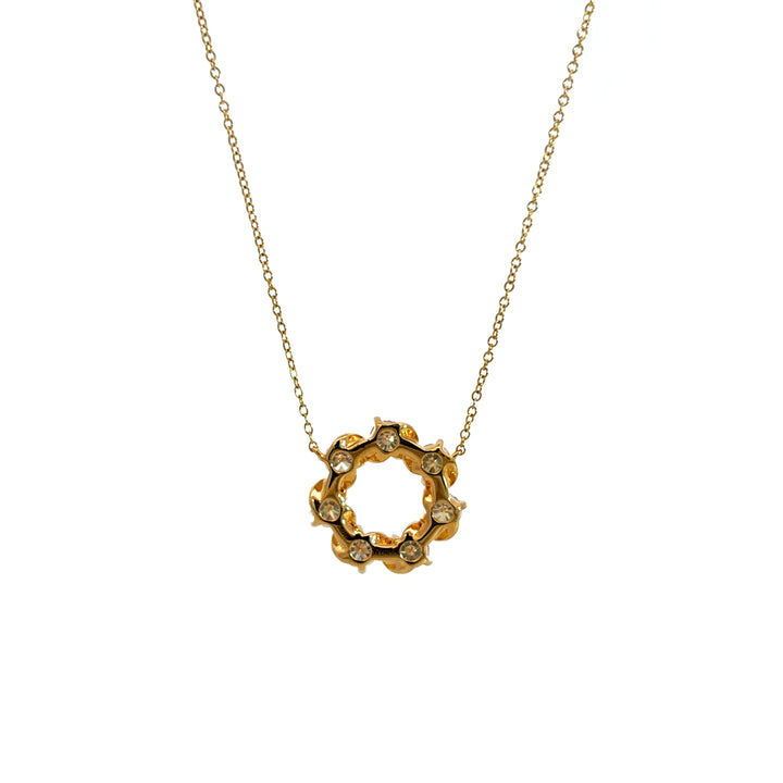 Flourishan Small Circle Necklace - 18k Yellow Gold #12878
