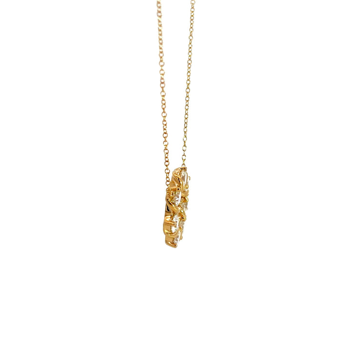 Flourishan Small Circle Necklace - 18k Yellow Gold #12878