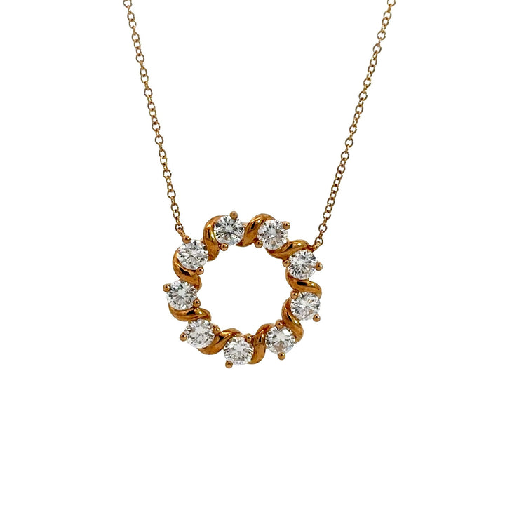 Flourishan Medium Circle Necklace - 18k Yellow Gold #12879