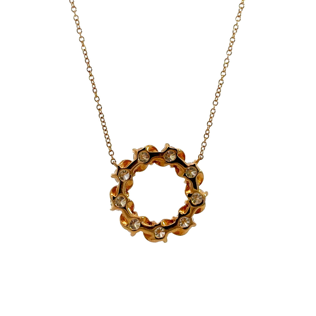 Flourishan Medium Circle Necklace - 18k Yellow Gold #12879